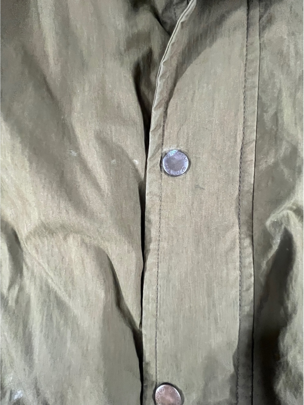 Vintage London Fog Olive Field Jacket Leather Collar Zip Out Liner 90s - Picture 8 of 8